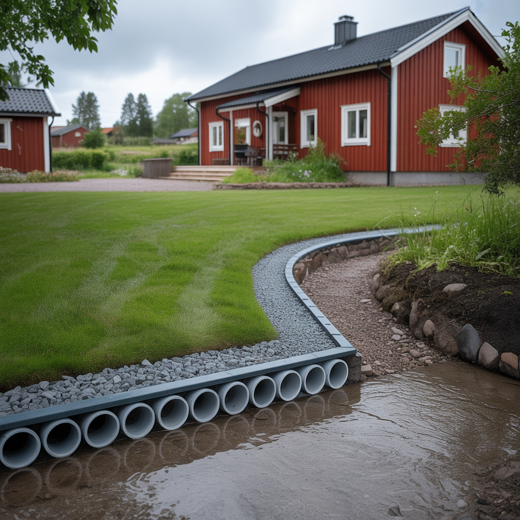 8.Dranering av tradgarden undvik vattenansamlingar